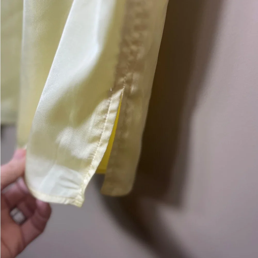 Beginning‎ Boutique Yellow Satin Ruffle Mini Dress Size 4 Coquette Party Summer